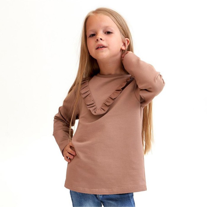 Свитшот для девочки KAFTAN: Basic line, цвет кофе, размер 34 (122-128 см)
