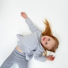 Свитшот для девочки с воланом KAFTAN "Basic line" размер 32 (110-116), цвет серый - Фото 2