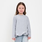 Свитшот для девочки с воланом KAFTAN "Basic line" размер 32 (110-116), цвет серый - Фото 3