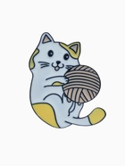 Значок «Котёнок» с клубочком, цветной в чёрном металле - Фото 1