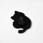 Значок «Котёнок» с клубочком, цветной в чёрном металле - Фото 2