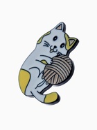 Значок «Котёнок» с клубочком, цветной в чёрном металле - Фото 4