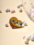 Значок «Два ленивца» сердце, цвет коричневый в чёрном металле - Фото 5