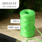 Шпагат для подвязки растений, 100 м, 1000 текс, полипропилен, зелёный, Greengo - Фото 1
