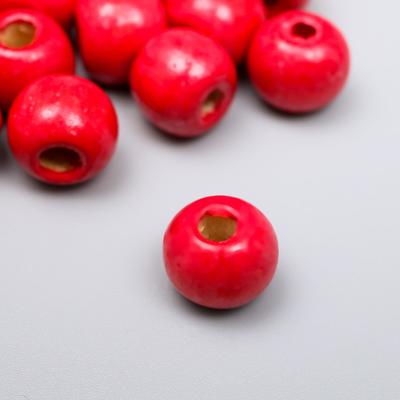 Бусины для творчества дерево «Красные», набор 30 г, 1×1 см