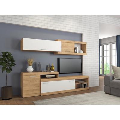 Стенка Oskar, 2300×421 мм, дуб золотой/белый