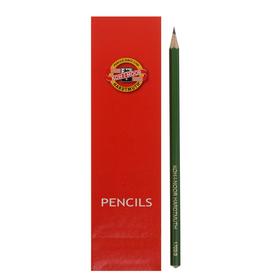 Набор карандашей чернографитных 12 штук Koh-I-Noor 1703 HB ALPHA, зеленый корпус (2334236)