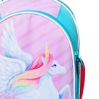 Рюкзак школьный, 37 х 27 х 16 см, эргономичная спинка, Calligrata Б "Единорог волшебный", бирюзовый/розовый - Фото 9