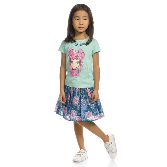 Юбка для девочек, рост 110 см, цвет голубой - Фото 1