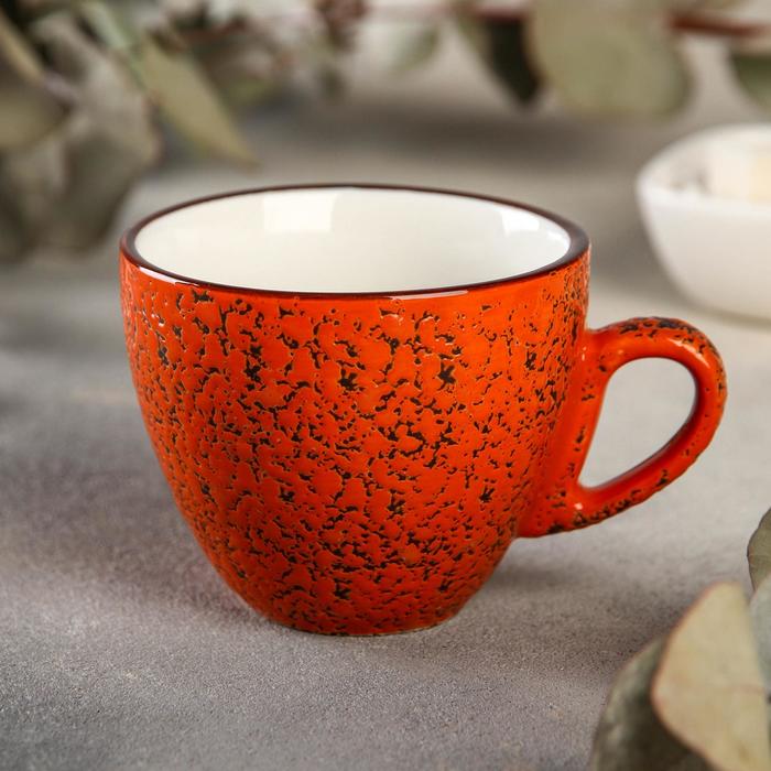 Кофейная чашка фарфоровая Wilmax Splash, 190 мл, цвет оранжевый