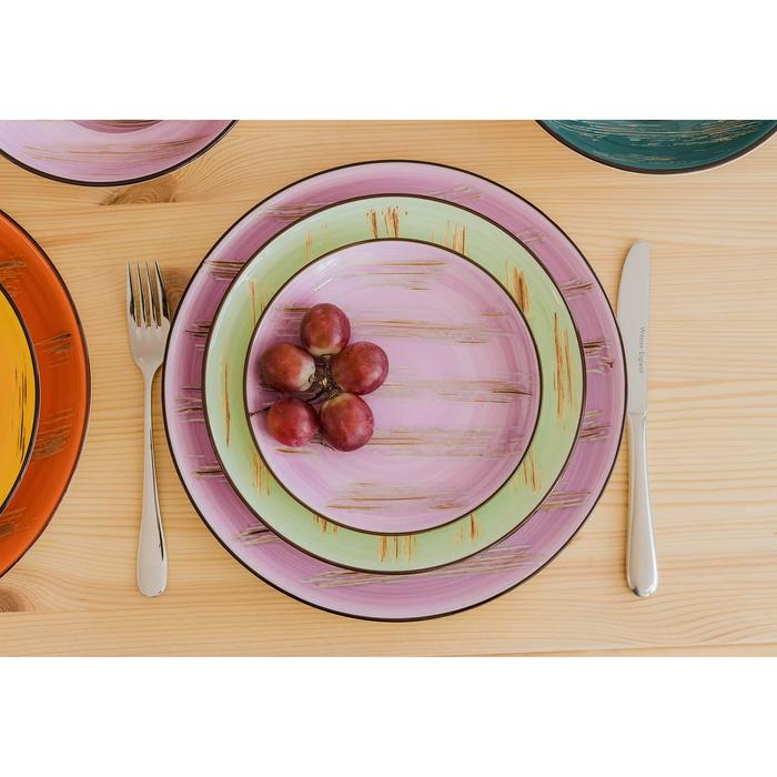 Тарелка фарфоровая обеденная Wilmax Scratch, d=28 см, цвет сиреневый - фото 1908676665
