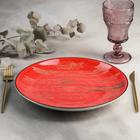 Тарелка фарфоровая обеденная Wilmax Scratch, d=28 см, цвет красный - Фото 2