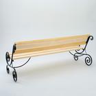 Деревянная скамейка со спинкой "Завиток", 2х0.95х1 м, металлические ножки, для сада, уличная - Фото 4