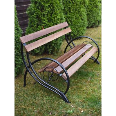 Скамейка для улицы «Парк» деревянная, металлический каркас, 1.5х0.78х0.79 м,садовая, уличная