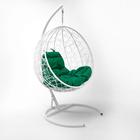 Подвесное кресло КОКОН «Капля» зелёная подушка, стойка - фото 2935309
