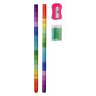 Набор настольный детский «Радуга» подставка, 2 карандаша, линейка, точилка, ластик, блок 8 листов - Фото 3