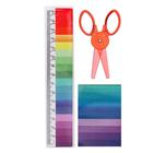 Набор настольный детский «Радуга» (подставка+2 каранд+линейка+точил+ластик+блокнот 8 листов+ножницы) - Фото 4