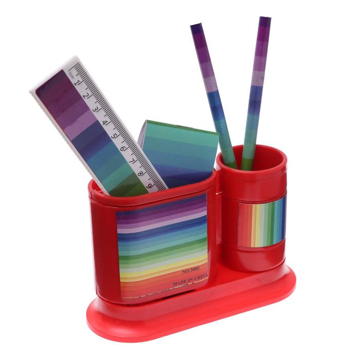 

Набор настольный детский "Радуга" (подставка+2 карандаша+линейка+точилка+ластик+блокнот 8 листов)