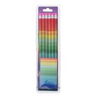 Набор карандашей 6 штук чёрнографитных с ластиком "Радуга", твёрдость НВ - Фото 2