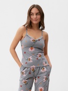 Пижама женская (майка, брюки) KAFTAN «Цветы», размер 40-42, серая - Фото 6