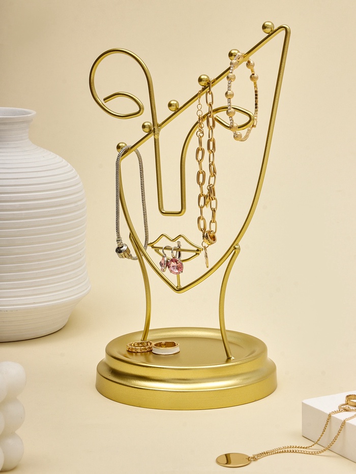 Подставка для украшений «Пол-лица», металл под золото, h=26, d=13 - Фото 1