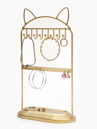 Подставка универсальная «Котик», металл под золото, h=28, основа 16×9