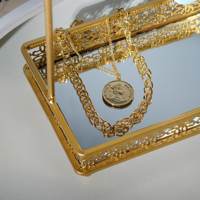 Подставка для украшений «Прямоугольник с крючками», 16,5×11×26 см, цвет золото - фото 1882181616