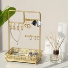 Подставка для украшений «Прямоугольник с крючками», 16,5×11×26 см, цвет золото - Фото 4