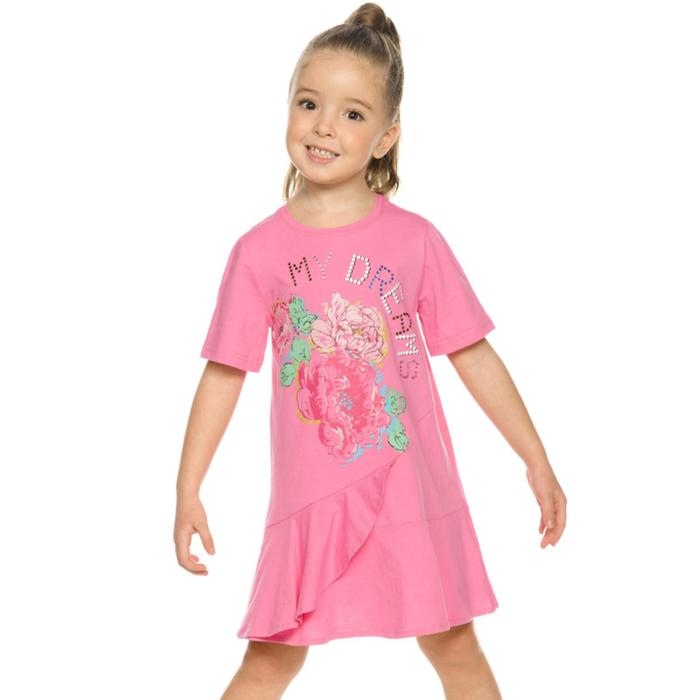 Платье для девочек, рост 92 см, цвет розовый - Фото 1