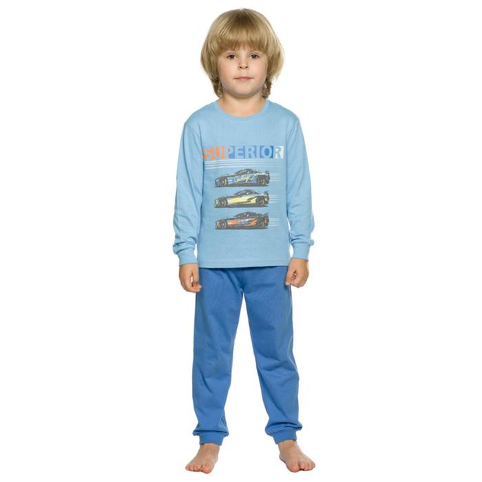 Пижама для мальчиков, рост 92 см, цвет голубой