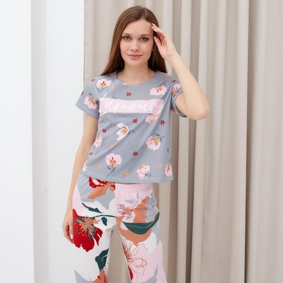 Футболка женская укор. KAFTAN "Цветы" р. 48-50