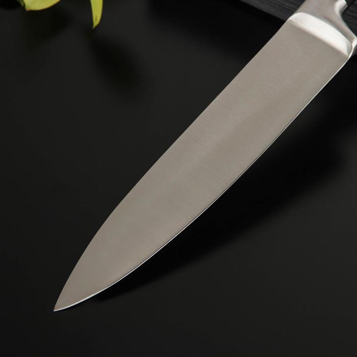 Нож кухонный Доляна Venus, длина лезвия 20 см, цвет чёрный - фото 1908677054
