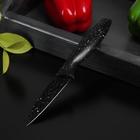Нож с антиналипающим покрытием Доляна «Зефир», для овощей, лезвие 9 см, цвет чёрный - фото 9228932