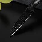 Нож с антиналипающим покрытием Доляна «Зефир», для овощей, лезвие 9 см, цвет чёрный - фото 4323428