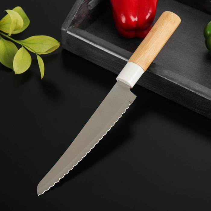 Нож для хлеба Heаven, лезвие 17,5 см, цвет МИКС - Фото 1