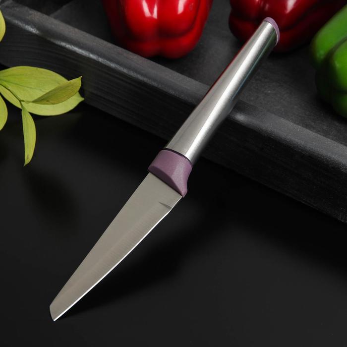 Нож для овощей кухонный Доляна Cloud, лезвие 8 см, цвет МИКС - Фото 1