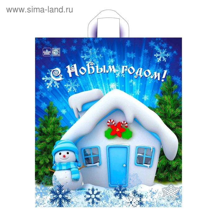 Пакет "Ледяная избушка" полиэтиленовый, с петлевой ручкой, 40х44 см, 43 мкм - Фото 1