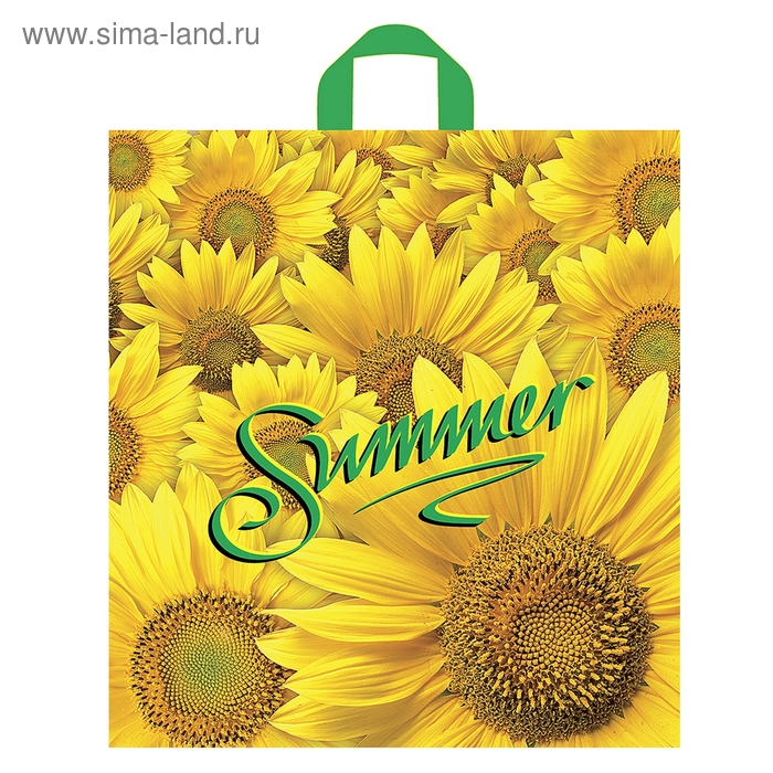 Пакет "Цветы лета" полиэтиленовый, с петлевой ручкой, 38х42 см, 37 мкм - Фото 1