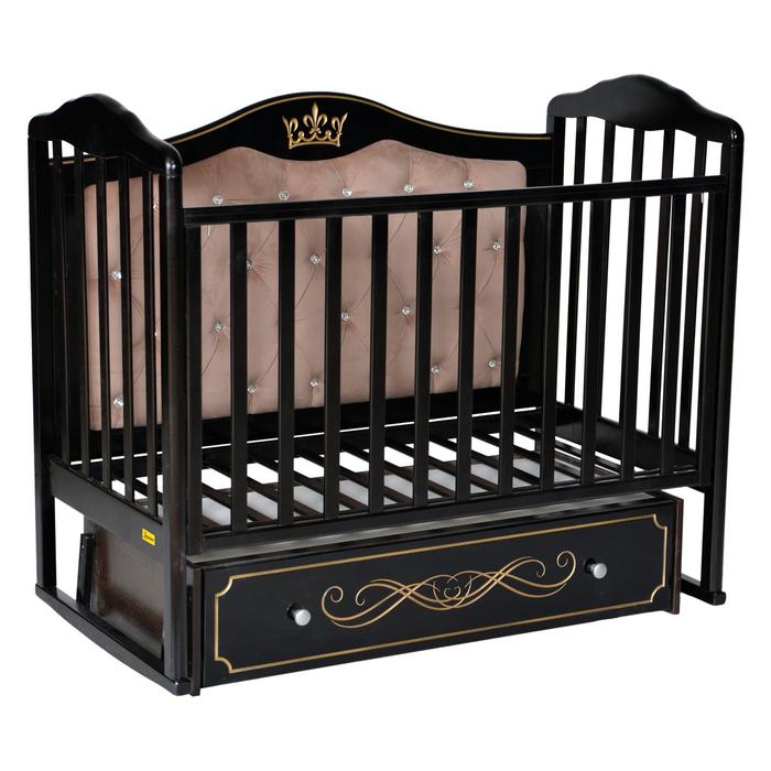 Кроватка Aprica Elegance Premium, автостенка, маятник, ящик, цвет шоколад