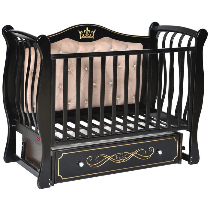 Кроватка Giovanni Elegance, мягкая спинка, автостенка, ящик, маятник, цвет шоколад