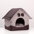 Домик для животных «Звёздочки», 34×32×37 см, коричневый - Фото 1