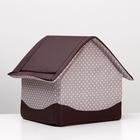 Домик для животных «Звёздочки», 34×32×37 см, коричневый - Фото 3
