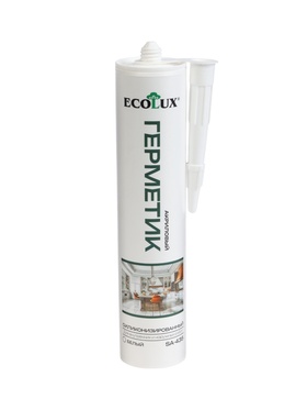 Герметик акриловый ECOLUX, силиконизированный, белый, 290 мл 6851369