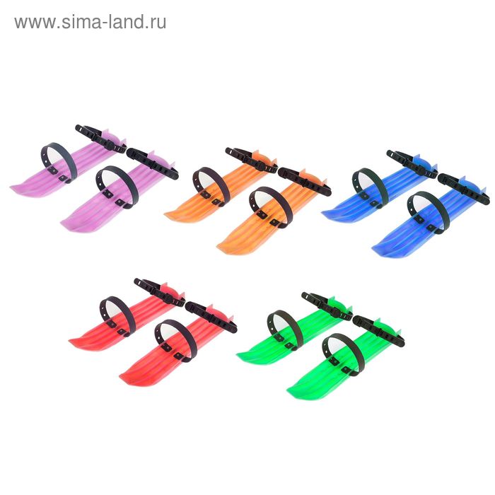 Мини-лыжи малые 2 ремня, цвета МИКС - Фото 1