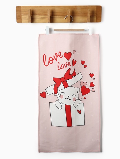 Полотенце «Этель» Cat's love, 40×73 см, 100% хлопок, саржа 190 г/м²