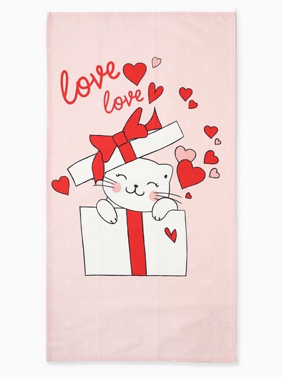 Полотенце «Этель» Cat's love, 40×73 см, 100% хлопок, саржа 190 г/м²