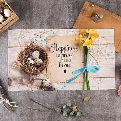 Полотенце Этель «Счастья и мира Вашему дому» 40×73 см, 100% хлопок, саржа 190 г/м²