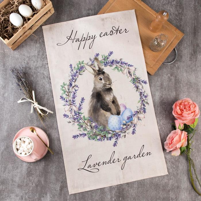 Полотенце Этель «Лавандовый сад» 40×73 см, 100% хлопок, саржа 190 г/м² - Фото 1