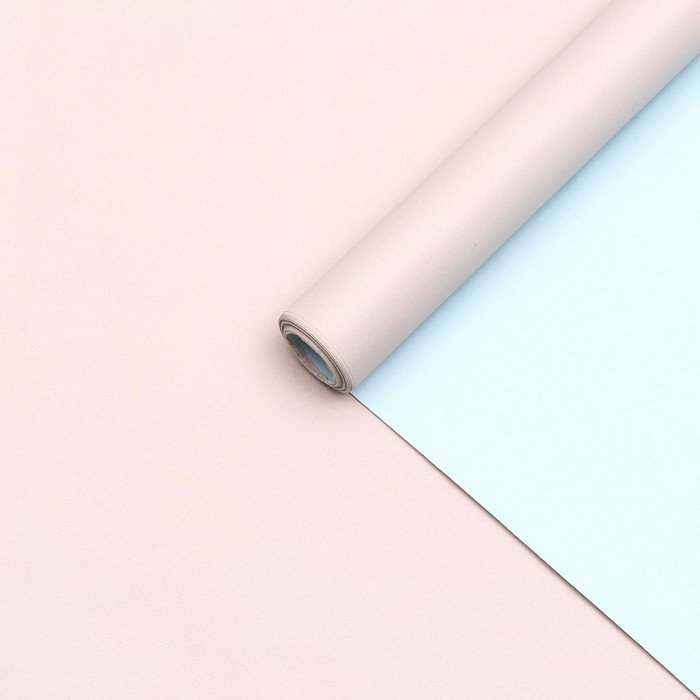 Бумага упаковочная крафт, двухсторонняя, пастельно-серо-голубой, 0.55 х 10 м, 70 г/м² - Фото 1