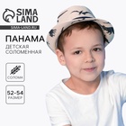 Панама детская соломенная для мальчика «Динозаврики», р-р 52-54 - Фото 1